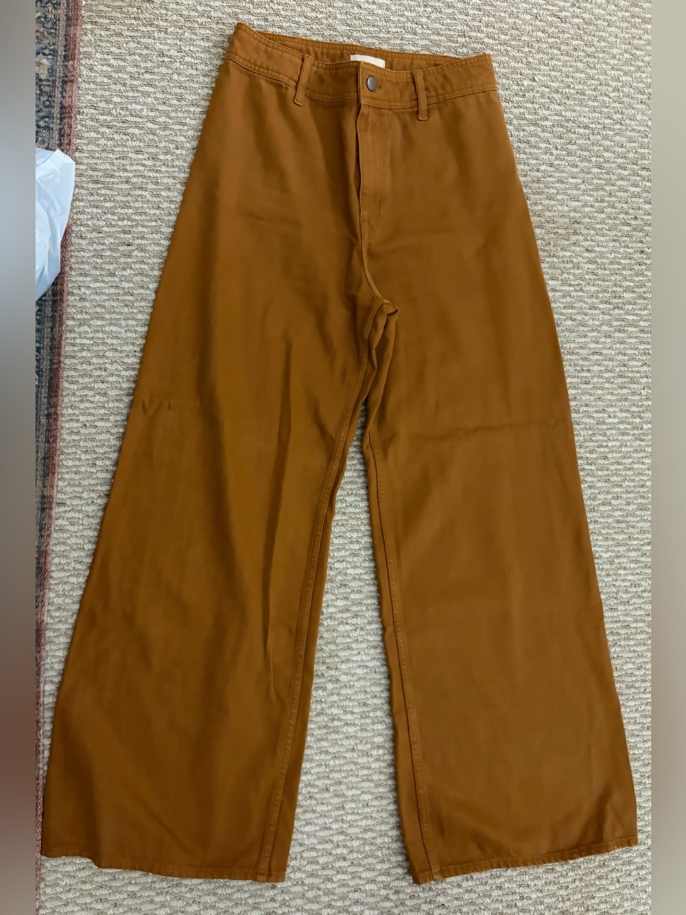 H&M Wide-Leg Chinos in Rust Brown